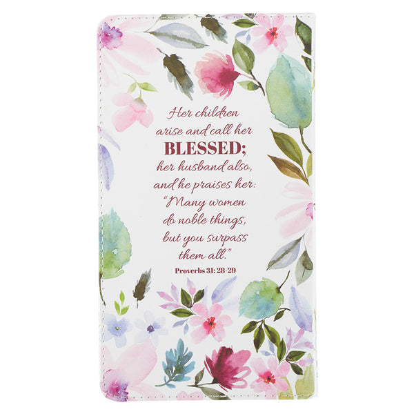 Pink & Purple Floral with Promises Proverbs 31:28-29