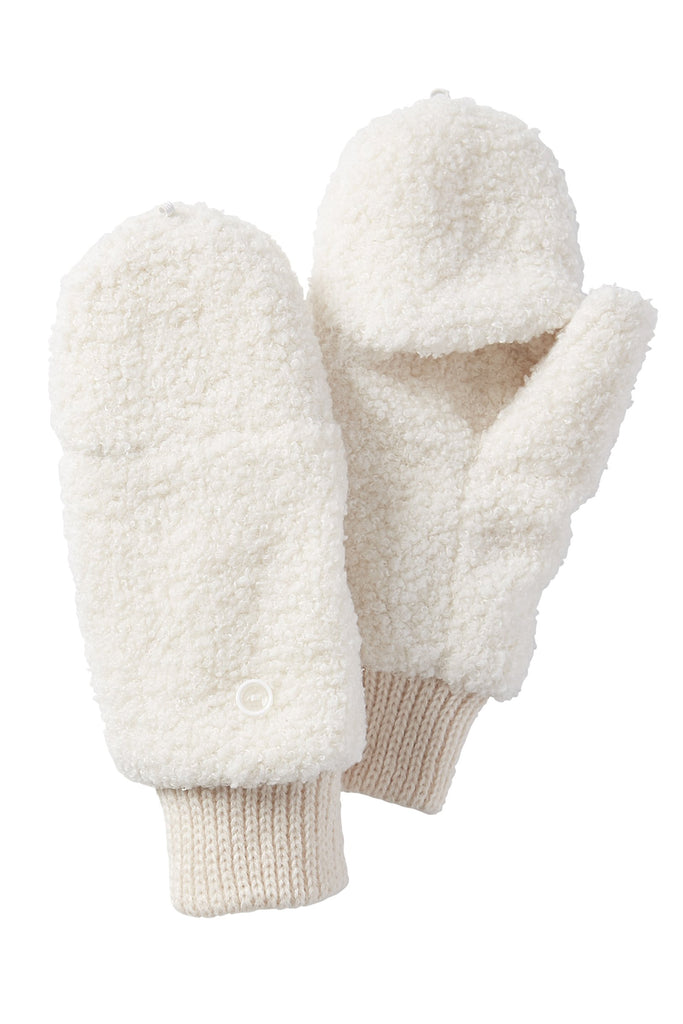 Cream Fuzzy Adjustable Mittens