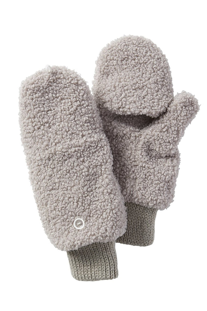 Grey Fuzzy Bunny Adjustable Mittens for Women