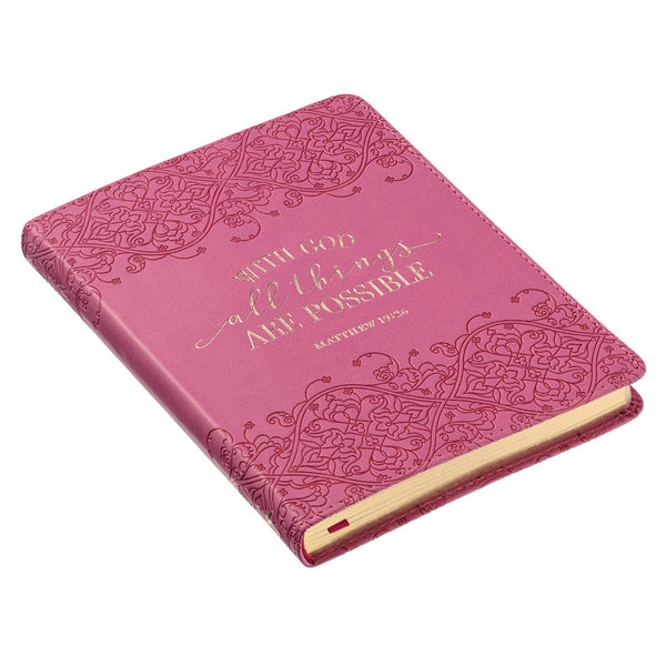 Gold Gilt Side view Hot Pink Journal