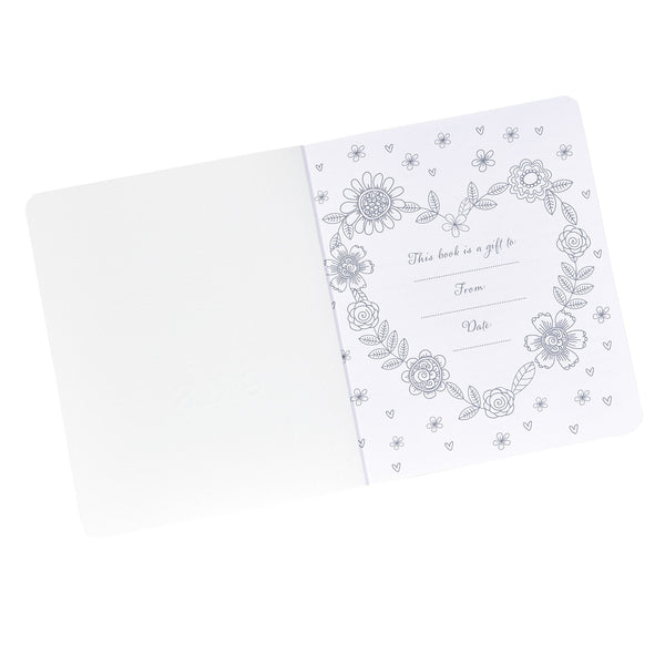 Presentation page for Coloring in Heart-shaped floral wreath