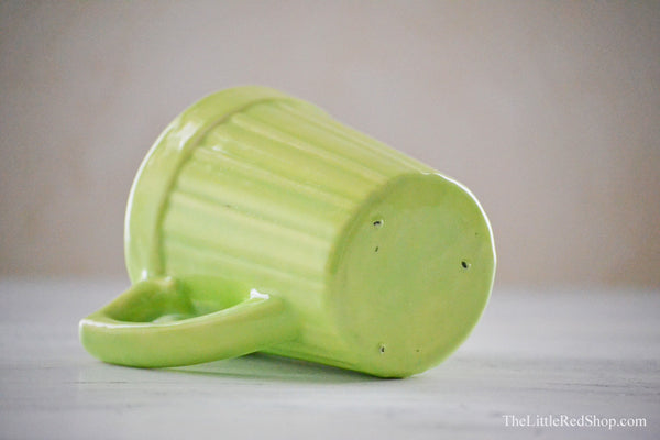 Base View - Dainty Vintage Spring Green Pottery Mug