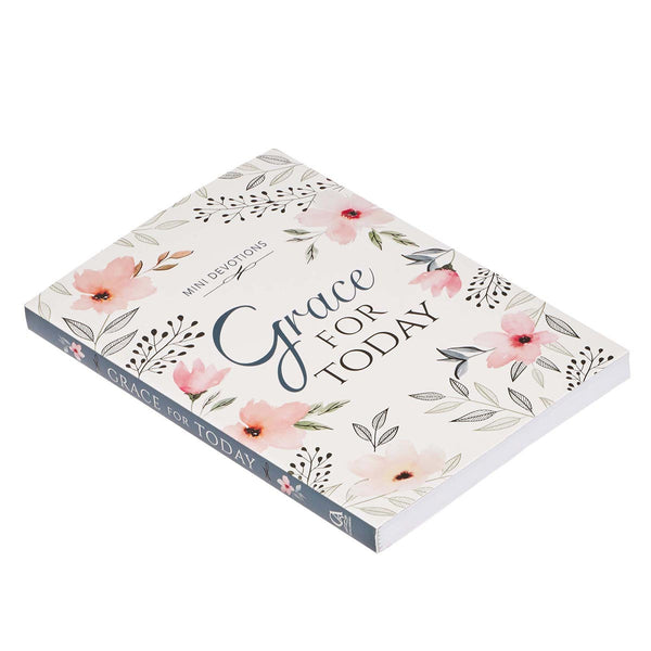 Side view of Grace to You Floral Devotional with Blue Spine