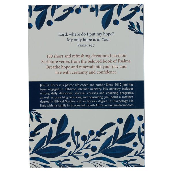Back cover of Hope for Today Mini Devotional with Psalm 39:7