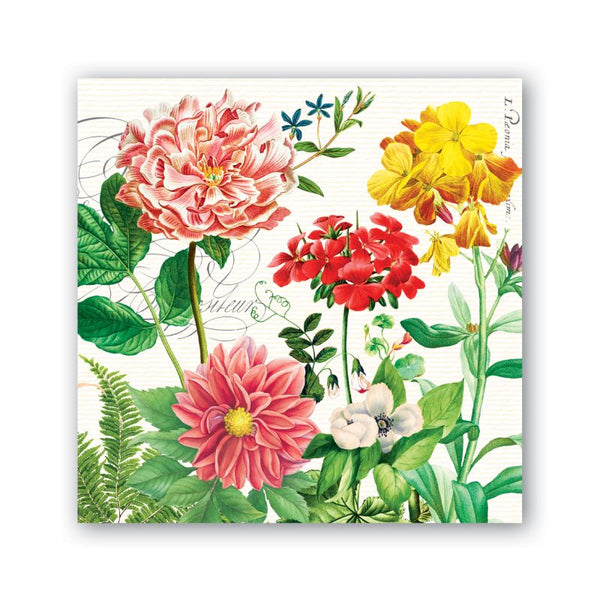 Close up Michel Design Works Poppies & Posies Paper Cocktail Napkin