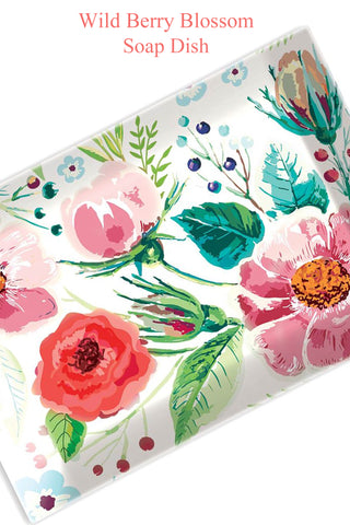 Michel Design Wild Berry Blossom Glass Soap Dish