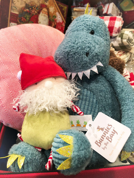 Norm the Roly Poly Gnome and Dax the Dinosaur Stuffed Animals