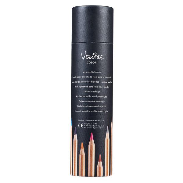 Veritas Coloring Pencil Set of 24 ~ Case Back View
