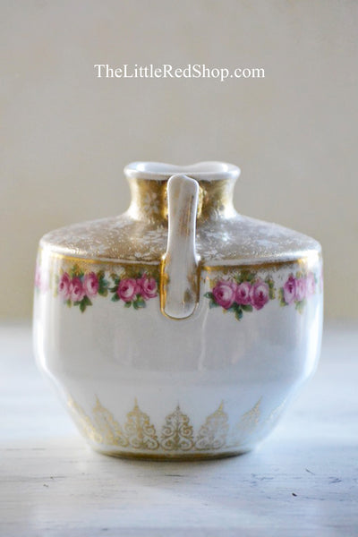 Vintage Rose & Gold China Jug Alt View