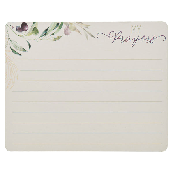 Lined Card Sample with "My Prayers" and Olive Branches