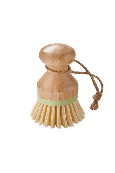 Petite Bamboo Dish Brush with Light Green Band