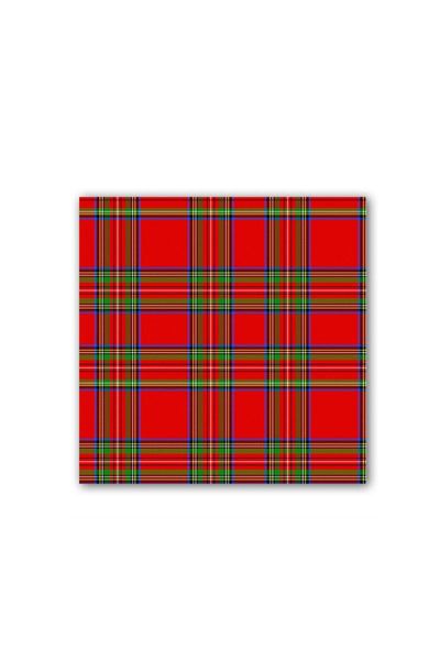 Michel Design Red Plaid Tartan Cocktail Napkins