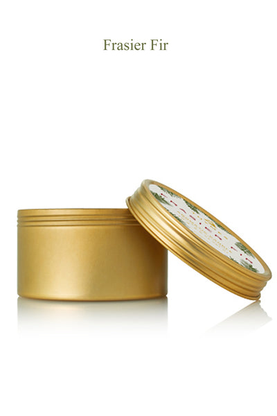 Thymes Frasier Fir Travel Candle in Gold Tin