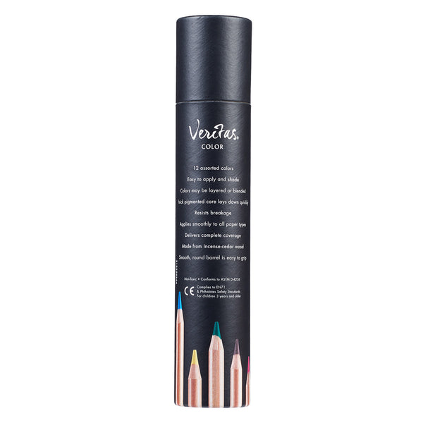 Veritas Coloring Pencils ~ Set of 12 ~ Back View