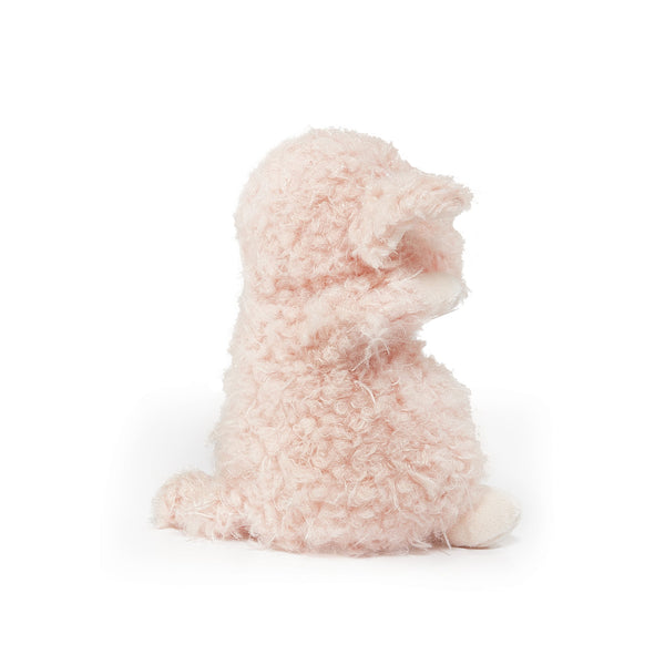 Back side view Bunnies by the Bay's Wee Hammie the Pig Pink Stuffed Farm Animal
