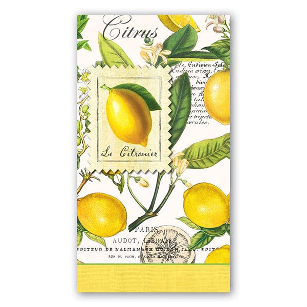 Michel Design Works Lemon Basil Hostess Napkins Close Up View