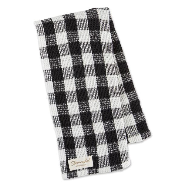 Black & Cream Gingham Check Modern Farmhouse Kitchen Towel