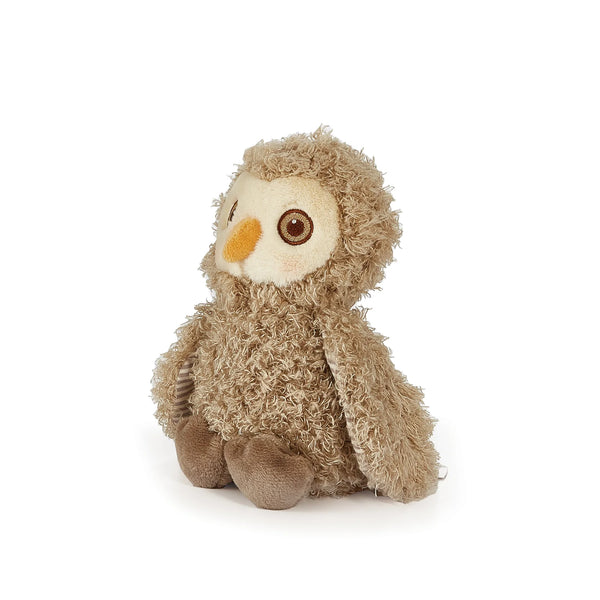 Plush owl stuffed animal with large embroidered eyes