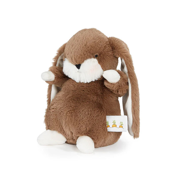 Side view Brown & Cream Stuffed Bunny Stuffed Animal Tiny Nibble Ginger 