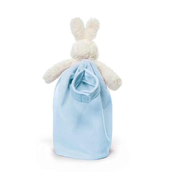 Back view Bunnies by the Bay Bud Bunny Bye Bye Blanket with velour loop with velcro