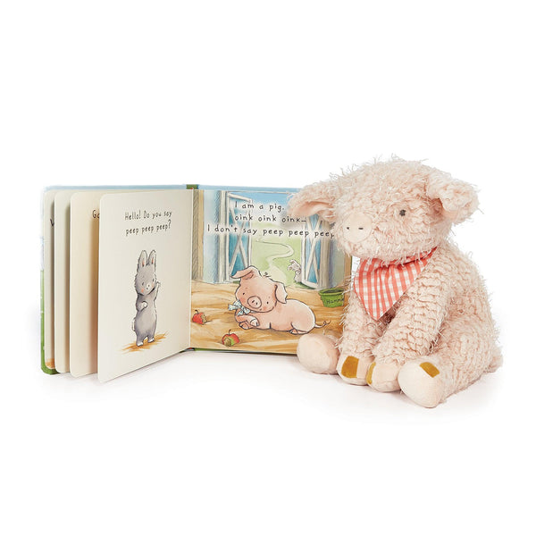 Bunnies by the Bay Farm Book & Pig Stuffed Animal 