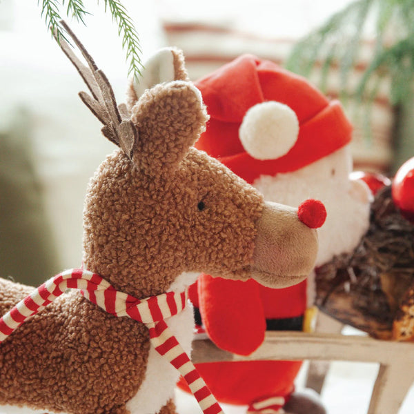 Side View Rudie the Reindeer Stuffed Animal