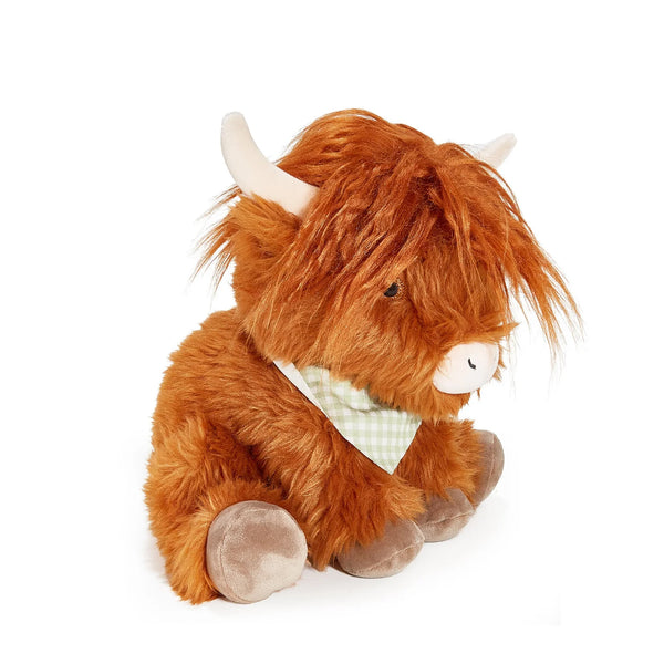 Side view Rust Plush Highland Cow Toy 