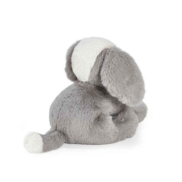 Back view Gray and White Floppy Mutt Stuffed Animal