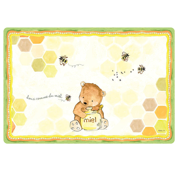 Baby Cie Doux Comme Du Miel Children's Placemat with Bear, Honey & Bees