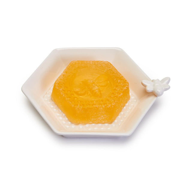 Two's Co Unwrapped Bee Clean Soap in Honeycomb Dish