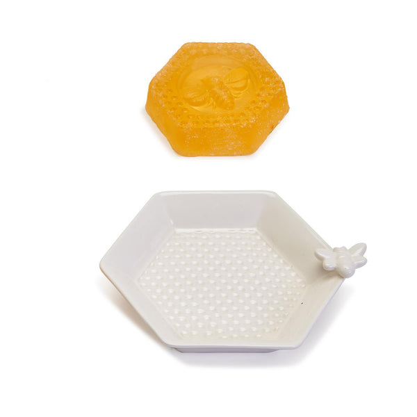 Two's Co Bee Clean Glycerin Soap & Dish Set