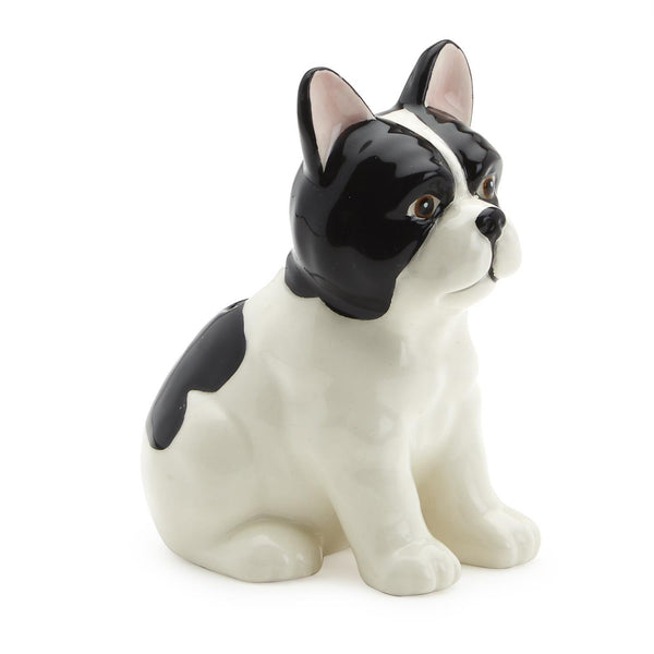 Two's Company Black & White Ceramic Frenchie Dog Toothpick Holder