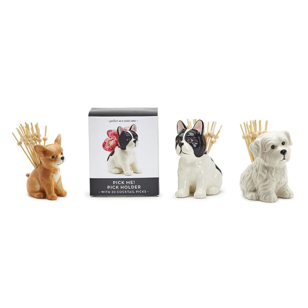 Two's Company Ceramic Dog Toothpick Holders