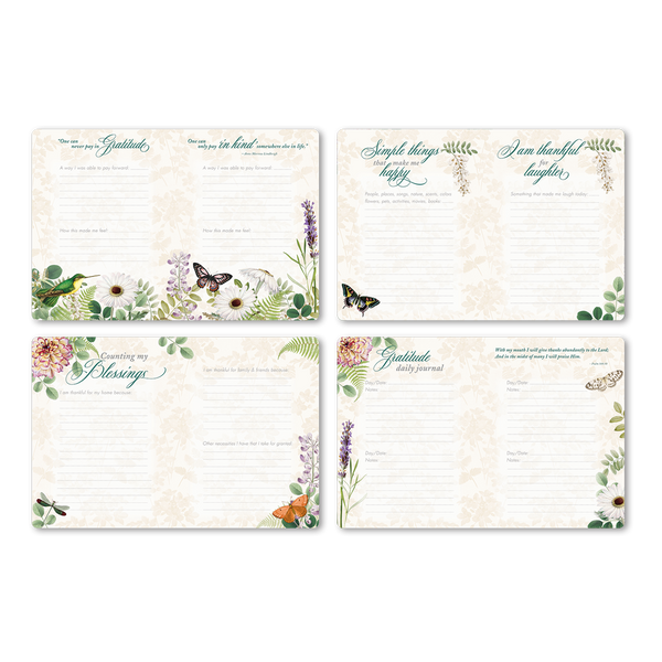 Prompted Gratitude and Blessing Journal Pages with Florals and Butterflies