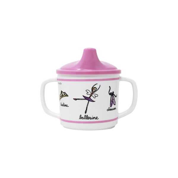 Baby Cie Melamine Ballerina Sippy Cup with Pink Lid