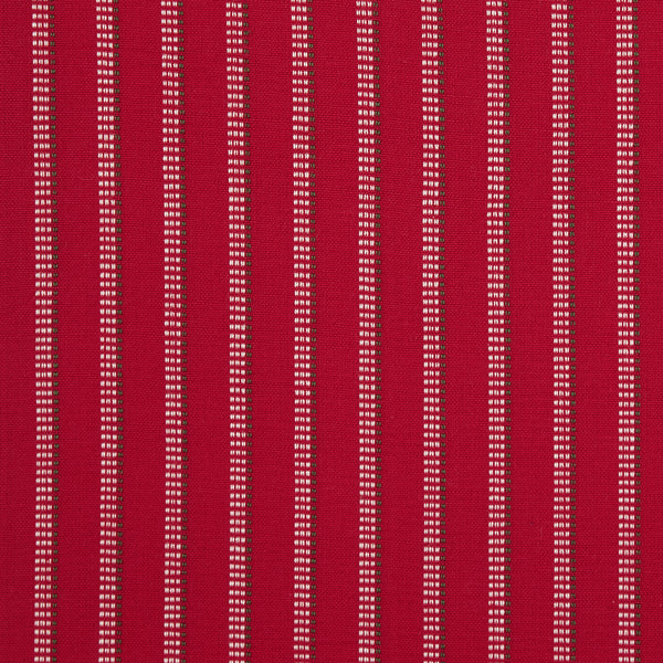 Close up view of Red Kitchen Towel with white stitch striping