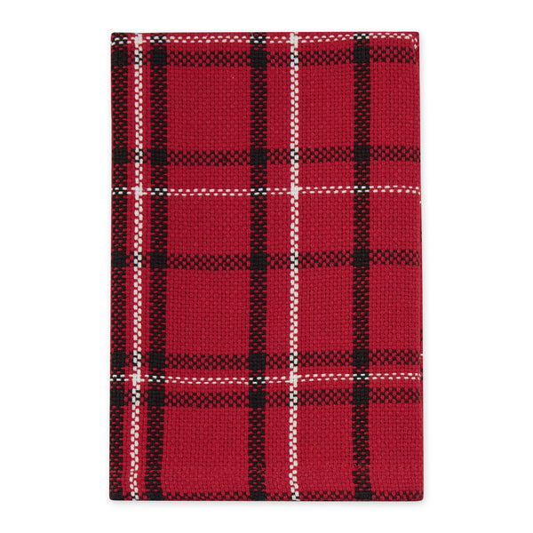 DII Red, White, and Black Plaid Heavyweight Cotton Dish Cloth