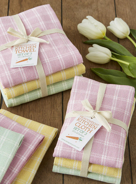 Spring Pastel Plaid Kitchen Towels