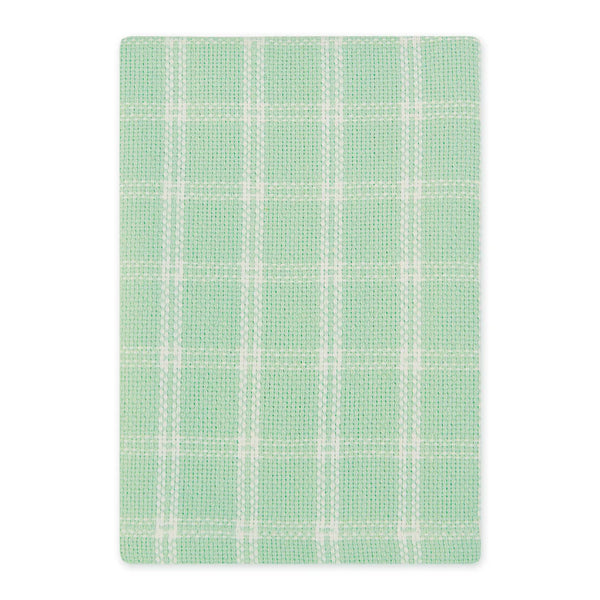 Light Green & White Plaid Dish Cloth