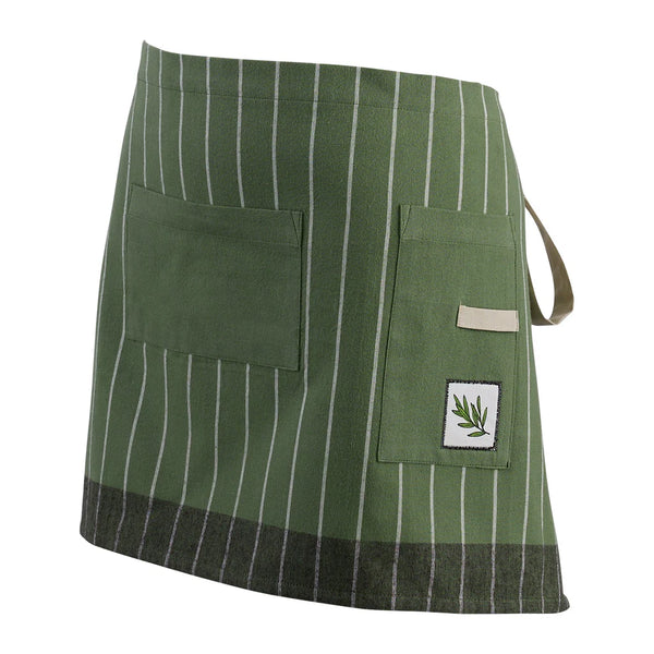 Close Up Green Striped Gardening Utility Apron