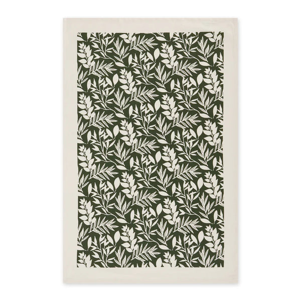 Green & Beige Foliage Dish Cloth