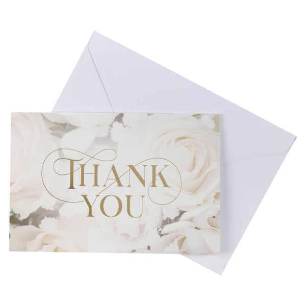 Ivory Rose Thank you Note Card & Envelop 