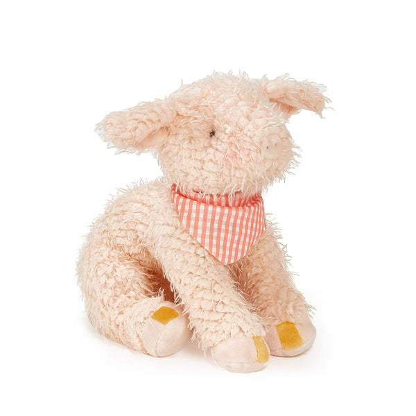 Side View Big Hammie with Coral Gingham Scarf