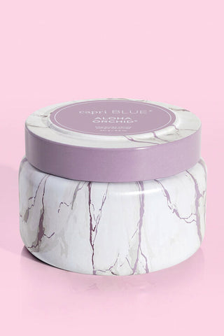 Aloha Orchid Modern Marble Candle Tin