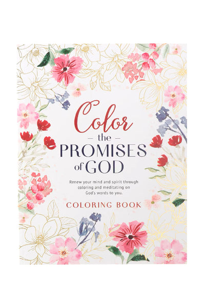 Floral Coloring Book Cover with Pink and Blue Flowers