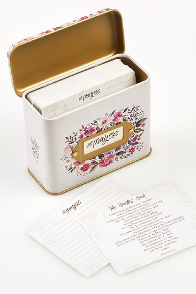 Open Floral Prayer Tin with Cards