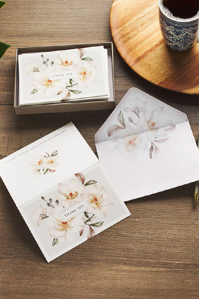 Open box view with Magnolia Thank You Cards & Envelopes