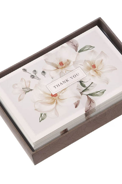 White Magnolia Thank You Note Card Set
