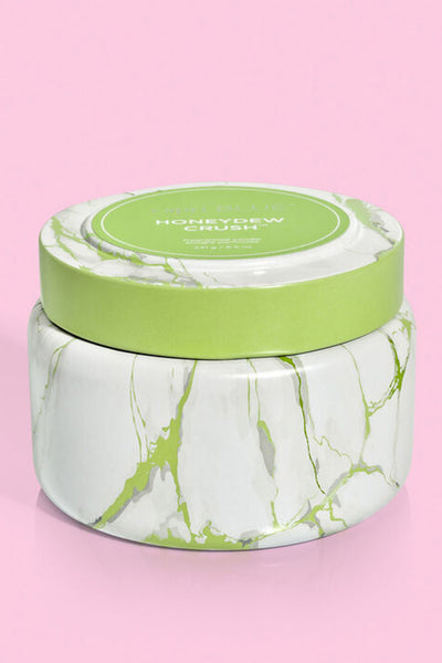 Honeydew Crush Modern Marble Travel Tin Candle