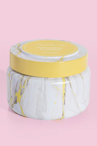 Capri Blue Pineapple Flower Modern Marble Travel Tin Candle